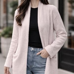 Anthropologie Sleeping on Snow Soft Blush Knit Coat